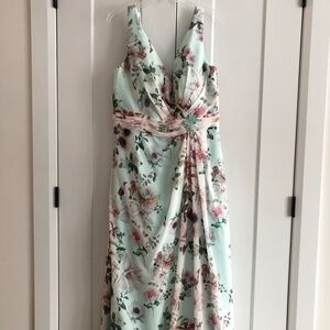 FLORAL Dress, Sleeveless, Size 16, New With Tags, Teal Colour, No Alterations